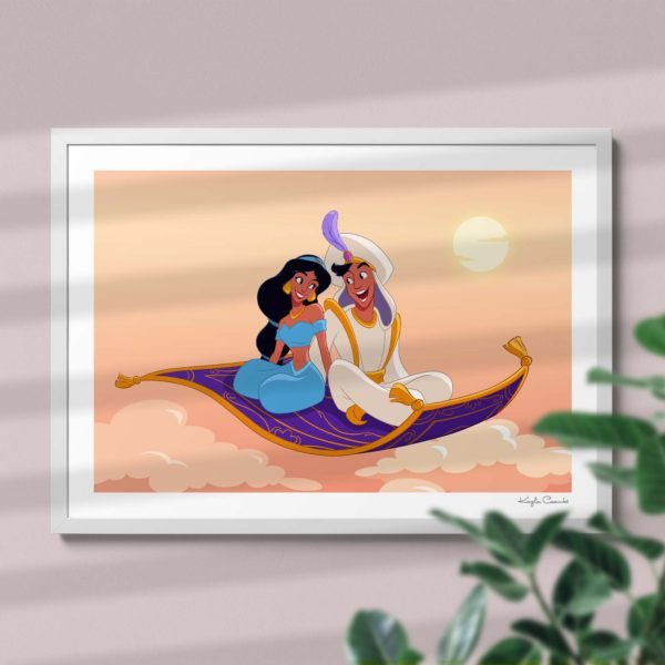 Aladdin & Jasmine Art Print - Image 2