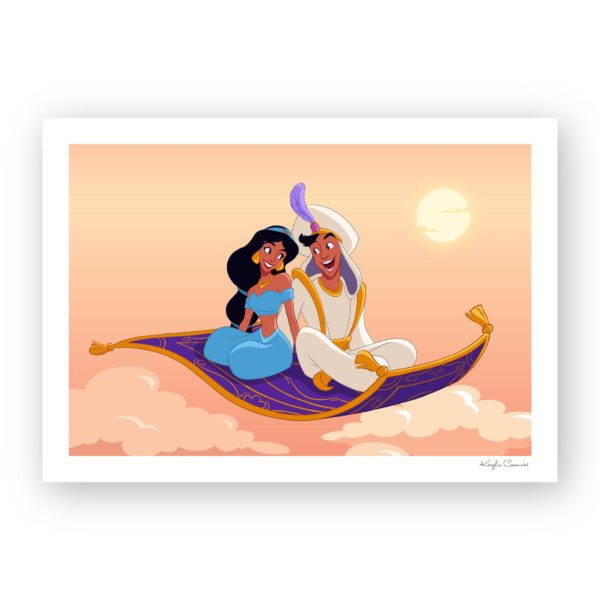 Aladdin & Jasmine Art Print - Image 3