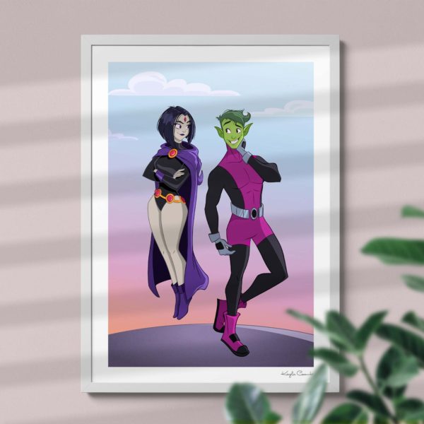 Beast Boy & Raven Art Print - Image 2