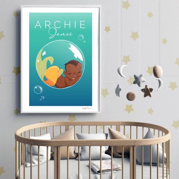 Custom Mermaid Birth Print - Image 2