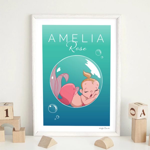 Custom Mermaid Birth Print - Image 3